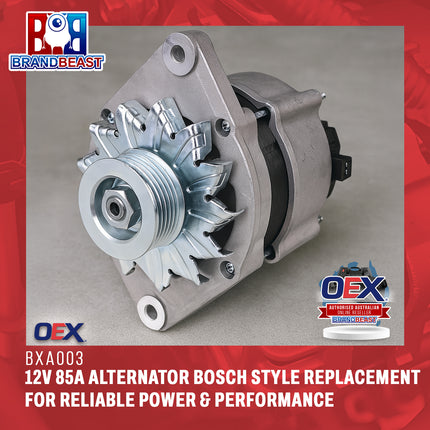 OEX BXA003 12V 85A Alternator Bosch Style Replacement for Reliable Power & Performance