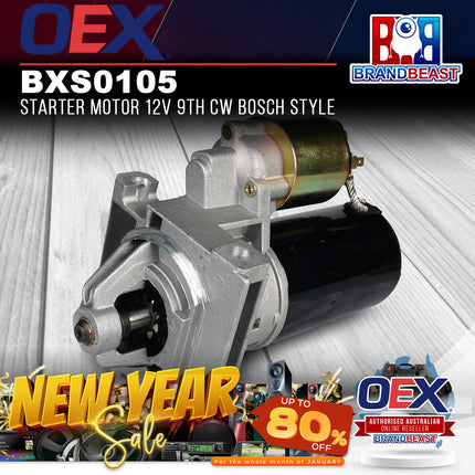 OEX BXS0105 Starter Motor 12V 9TH CW Bosch Style