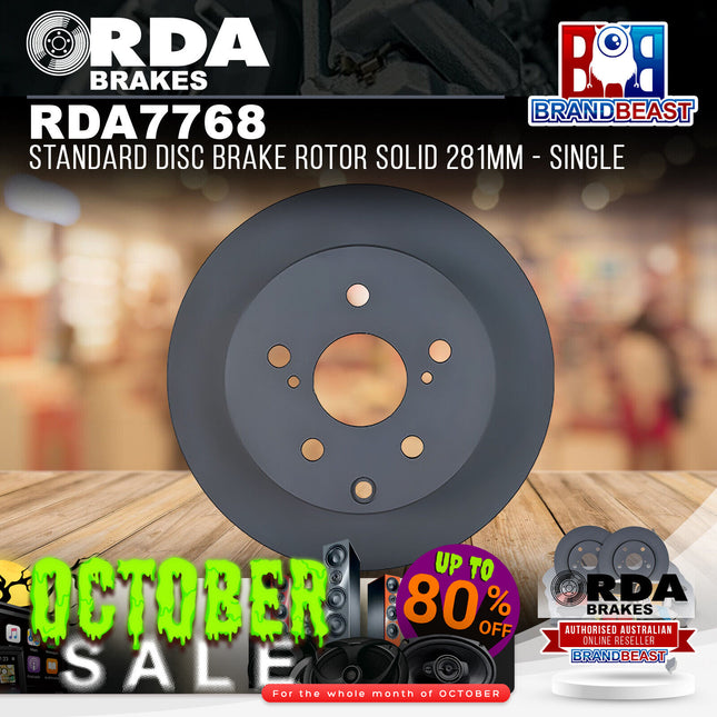 RDA Brakes RDA7768 Standard Disc Brake Rotor Solid 281mm - Single