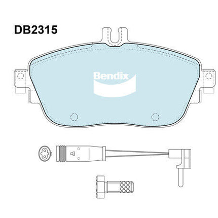 Bendix DB2315EURO Brake Pad Set Euro+ Includes Wear Sensor