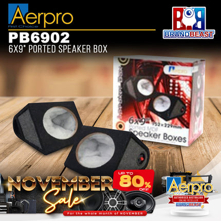 Aerpro PB6902 6 x 9" Angled Ported MDF Speaker Box - 1 PR