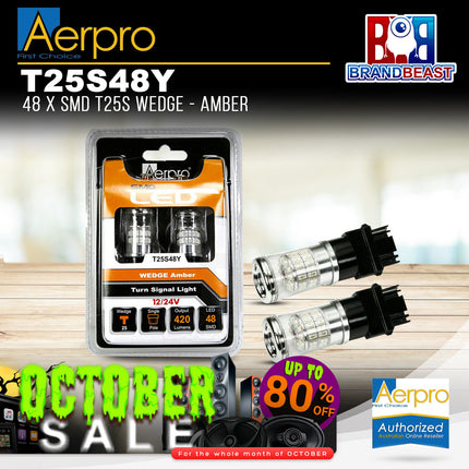Aerpro T25S48Y 48x T25S SMD Wedge - Amber