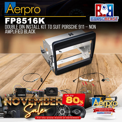 Aerpro FP8516K Double DIN Install Kit to Suit Porsche 911 – Non Amplified Black
