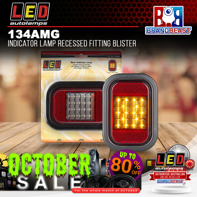 LED Autolamps 134AMG Indicator Lamp Recessed Fitting Blister