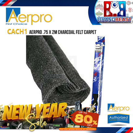 Aerpro CACH1 .75 x 2M Charcoal Felt Carpet