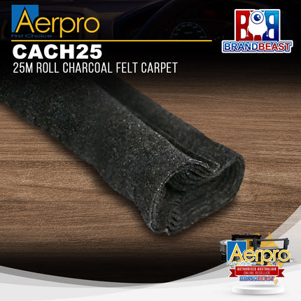 Aerpro CACH25 25m Roll Charcoal Felt Carpet