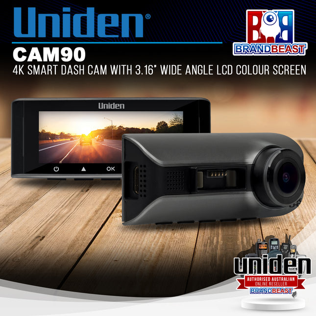 Uniden CAM90 4K Smart Dash Cam with 3.16‚Äù Wide Angle LCD Colour Screen