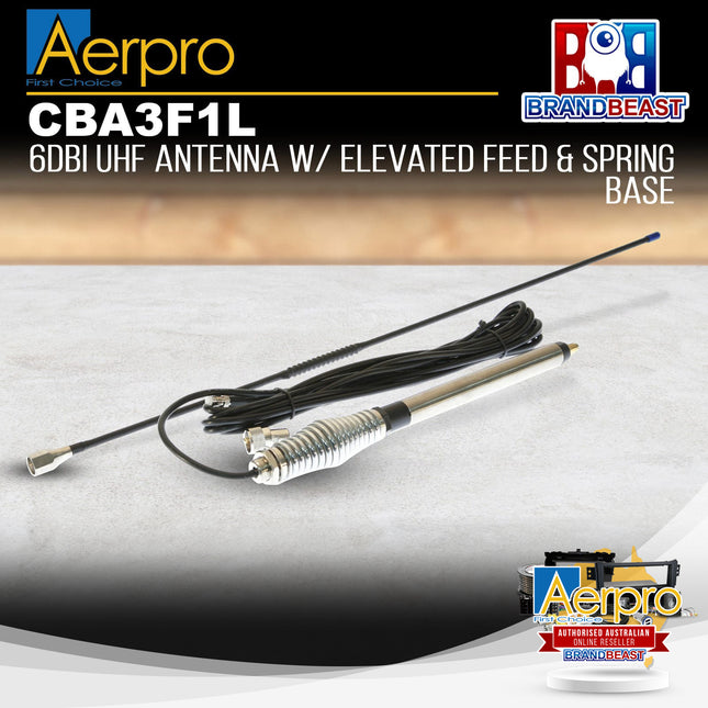 Aerpro CBA3F1L 6dBi 477MHz Silver Elevated Feed UHF Antenna