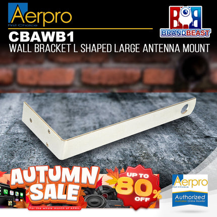 Aerpro CBAWB1 Silver Wall Mount L-Shaped UHF Antenna Bracket
