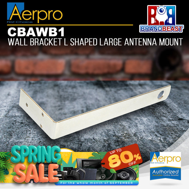Aerpro CBAWB1 Silver Wall Mount L-Shaped UHF Antenna Bracket