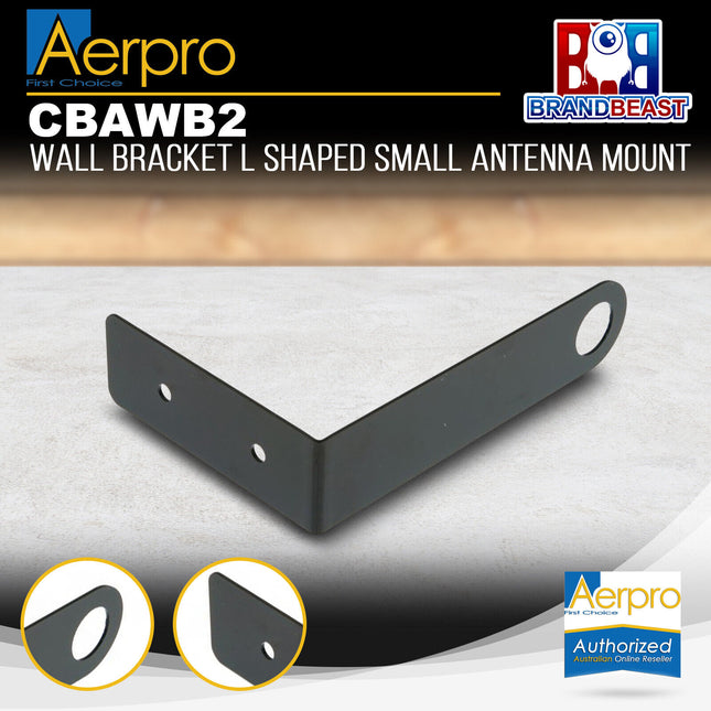 Aerpro CBAWB2 Black Wall Mount Small L-Shaped UHF Antenna Bracket