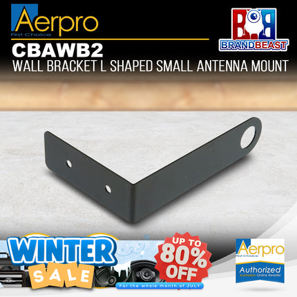 Aerpro CBAWB2 Black Wall Mount Small L-Shaped UHF Antenna Bracket