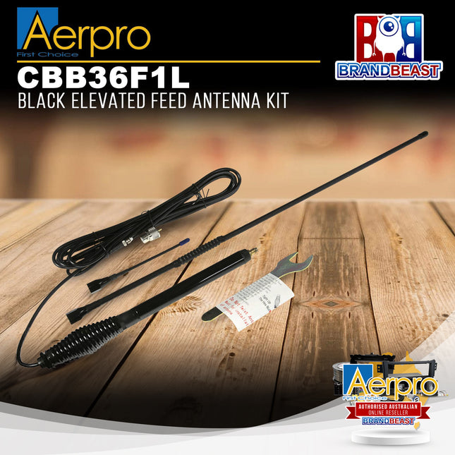 Aerpro CBB36F1L 3dBi/6dBi 477MHz Black Elevated Feed UHF Antenna Kit