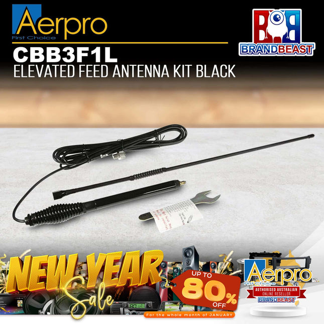 Aerpro CBB3F1L 6dBi 477MHz Black Elevated Feed UHF Antenna