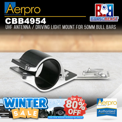 Aerpro CBB4954 50mm Aluminium Bullbar Mount UHF Antenna/Driving Light Bracket