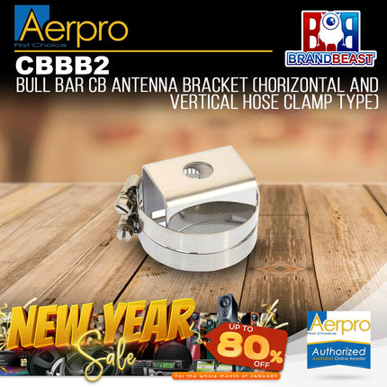 Aerpro CBBB2 Stainless Steel Universal Bull Bar Mount CB UHF Antenna Bracket