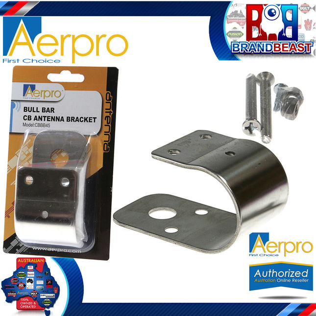 Aerpro CBBB45 Stainless Steel 45mm Wrap-Around Bullbar Mount UHF Antenna Bracket