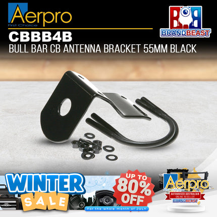 Aerpro CBBB4B Black Universal Bull Bar Mount UHF Antenna Bracket