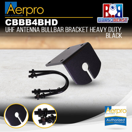 Aerpro CBBB4BHD Black Heavy Duty UHF Antenna Bullbar Bracket