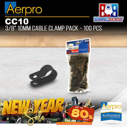 Aerpro CC10 100 PCS 3/8&quot; 10mm Cable Clamp Pack