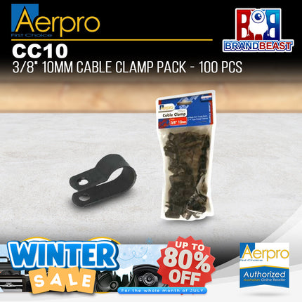 Aerpro CC10 100 PCS 3/8" 10mm Cable Clamp Pack