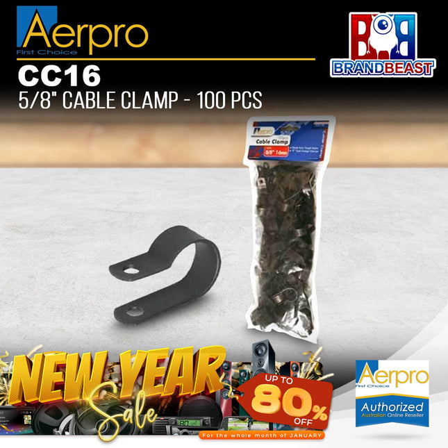 Aerpro CC16 100 PCS 5/8" 16mm Cable Clamp Pack