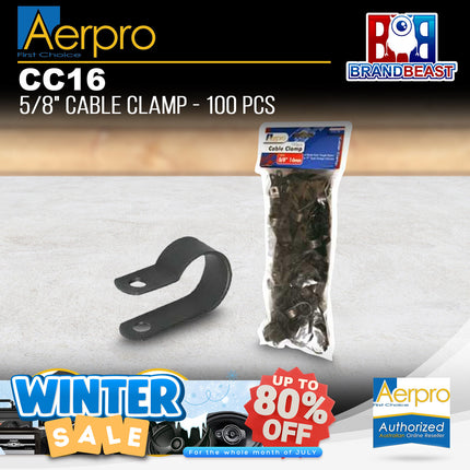 Aerpro CC16 100 PCS 5/8" 16mm Cable Clamp Pack