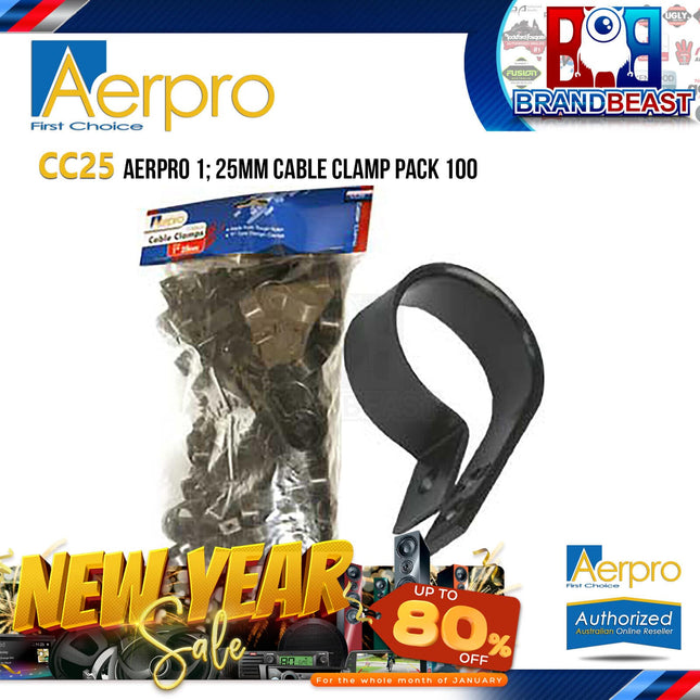 Aerpro CC25 100 PCS 1&quot; 25mm Cable Clamp Pack