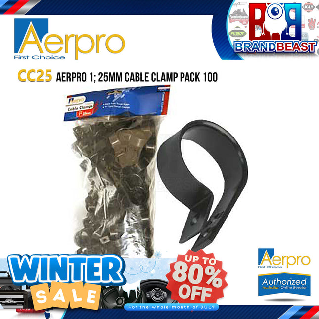 Aerpro CC25 100 PCS 1" 25mm Cable Clamp Pack