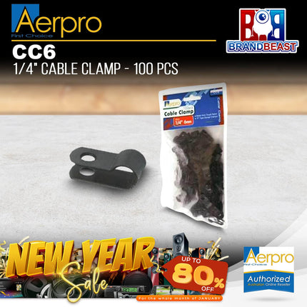 Aerpro CC6 100 PCS 1/4" 6mm Cable Clamp Pack