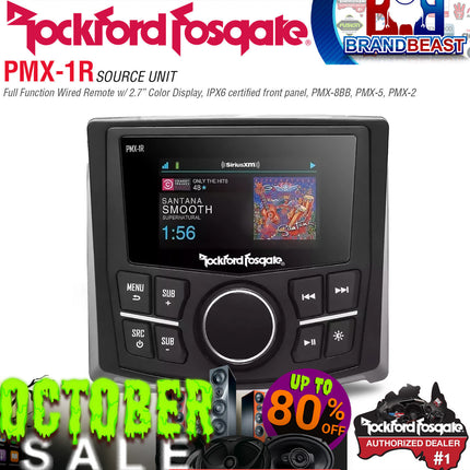 Rockford Fosgate PMX-1R Punch Marine Full Function Wired Remote 2.7" Display