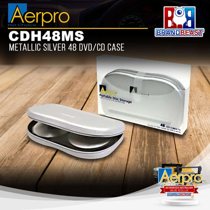 Aerpro CDH48MS 48 DVD/CD Metallic Silver Case