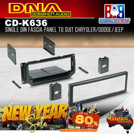 DNA CD-K636 Single DIN Fascia Panel to Suit Chrysler/Dodge/Jeep