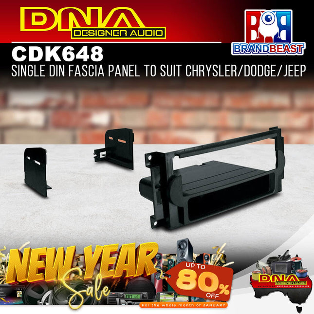 DNA CD-K648 Single DIN Fascia Panel to Suit Chrysler/Dodge/Jeep