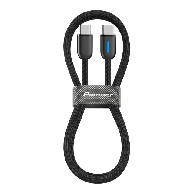 Pioneer CD-U5410CC USB-C to USB-C Cable 1m 60W USB PD with Blue Illuminated Connector and Confirmed CarPlay Support