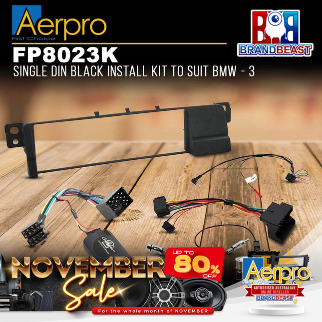 Aerpro FP8023K Single DIN Black Install Kit Suit BMW 3 Series E46 1998 - 2005