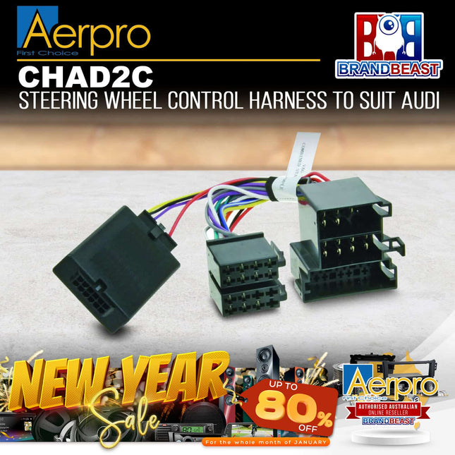 Aerpro CHAD2C Steering Wheel Control Harness Suit Audi Non Amplified