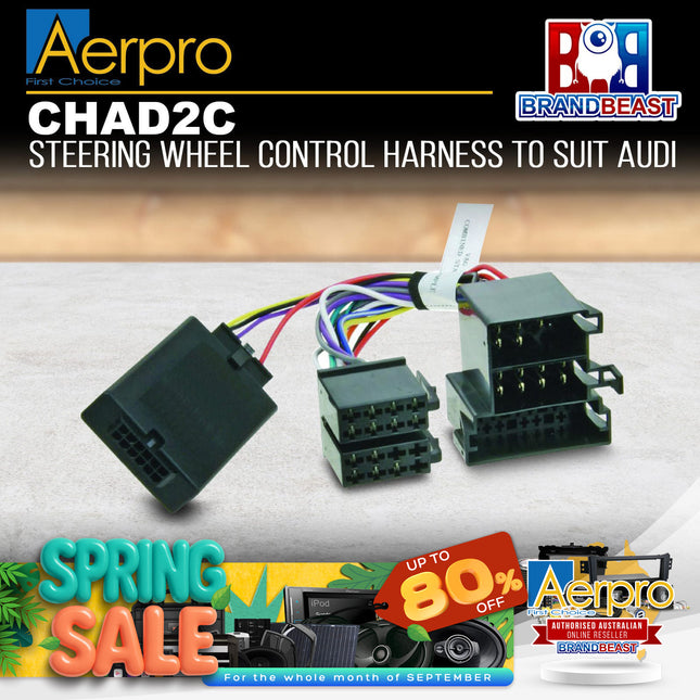 Aerpro CHAD2C Steering Wheel Control Harness Suit Audi Non Amplified