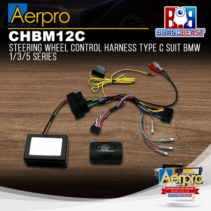 Aerpro CHBM12C Steering Wheel Control Harness Type C Suit BMW 1/3/5 Series