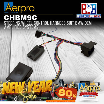 Aerpro CHBM9C Steering Wheel Control Harness Suit BMW OEM Amplified Systems