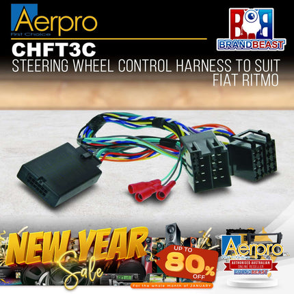 Aerpro CHFT3C Steering Wheel Control Harness to Suit Fiat Ritmo 2007-On