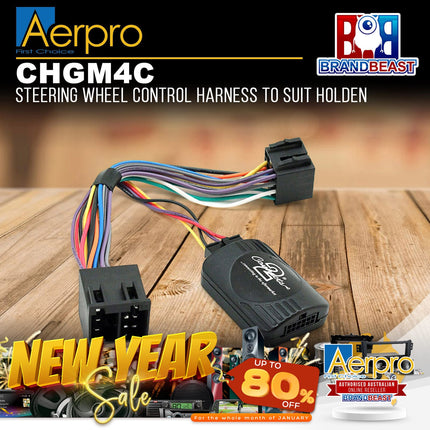 Aerpro CHGM4C Steering Wheel Control Harness to Suit Holden