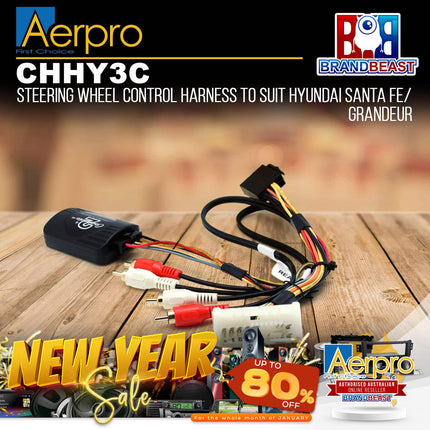 Aerpro CHHY3C Steering Wheel Control Harness to Suit Hyundai Santa Fe/Grandeur