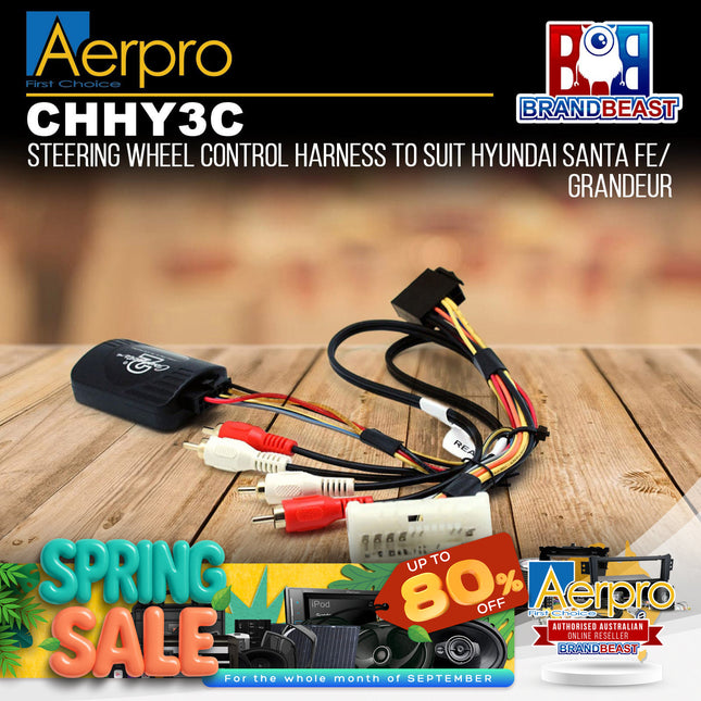 Aerpro CHHY3C Steering Wheel Control Harness to Suit Hyundai Santa Fe/Grandeur