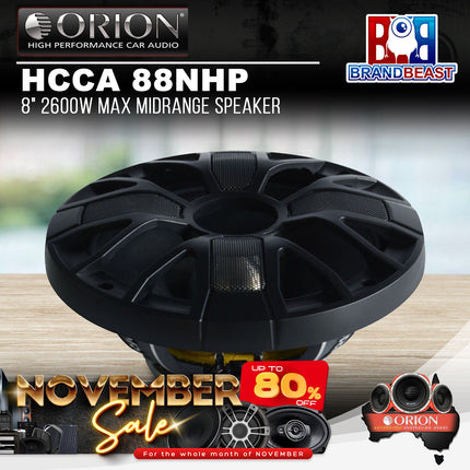 Orion HCCA 88NHP 8" 2600W Max Midrange Speaker