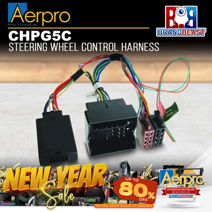 Aerpro CHPG5C Steering Wheel Control Harness Suit Peugeot Quadlock