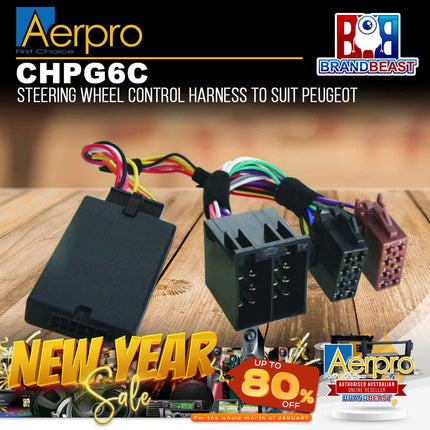 Aerpro CHPG6C Steering Wheel Control Harness Suit Peugeot 307/406/206/Partner