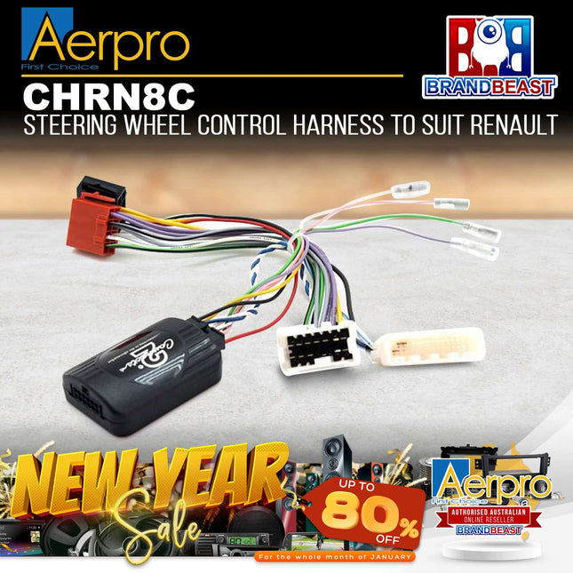 Aerpro CHRN8C Steering Wheel Control Harness Suit Renault Megane/Captur/Clio