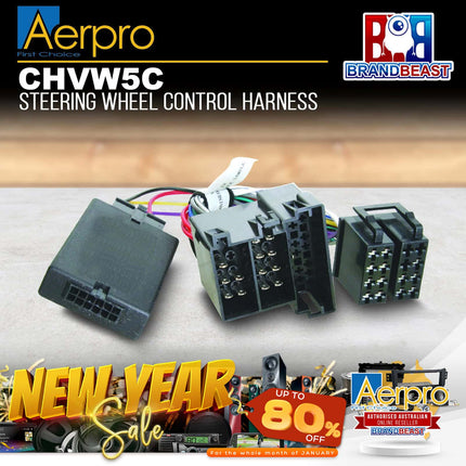 Aerpro CHVW5C Steering Wheel Control Harness to Suit Volkswagen