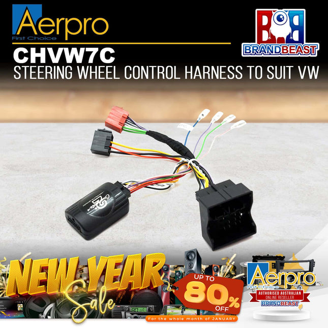 Aerpro CHVW7C Steering Wheel Control Harness Suit Volkswagen Factory Amplified